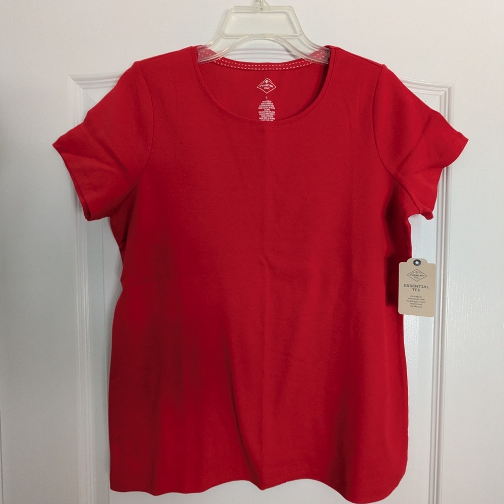 St. John's Bay Vibrant Red Short Sleeve Tee